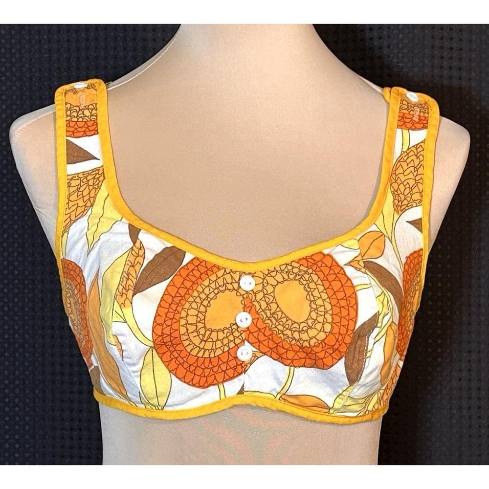 Vintage 60's Psychedelic Cotton Backcloth Flower Power Top Hippie Festival